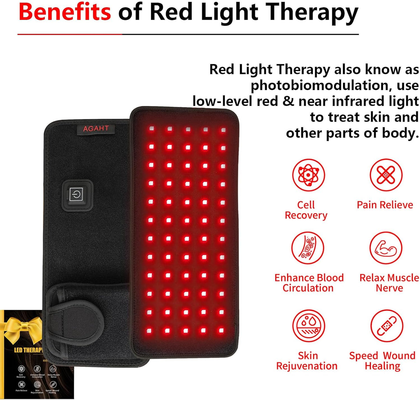 Rechargeable 60-Beads Red Light Therapy LED Pad 