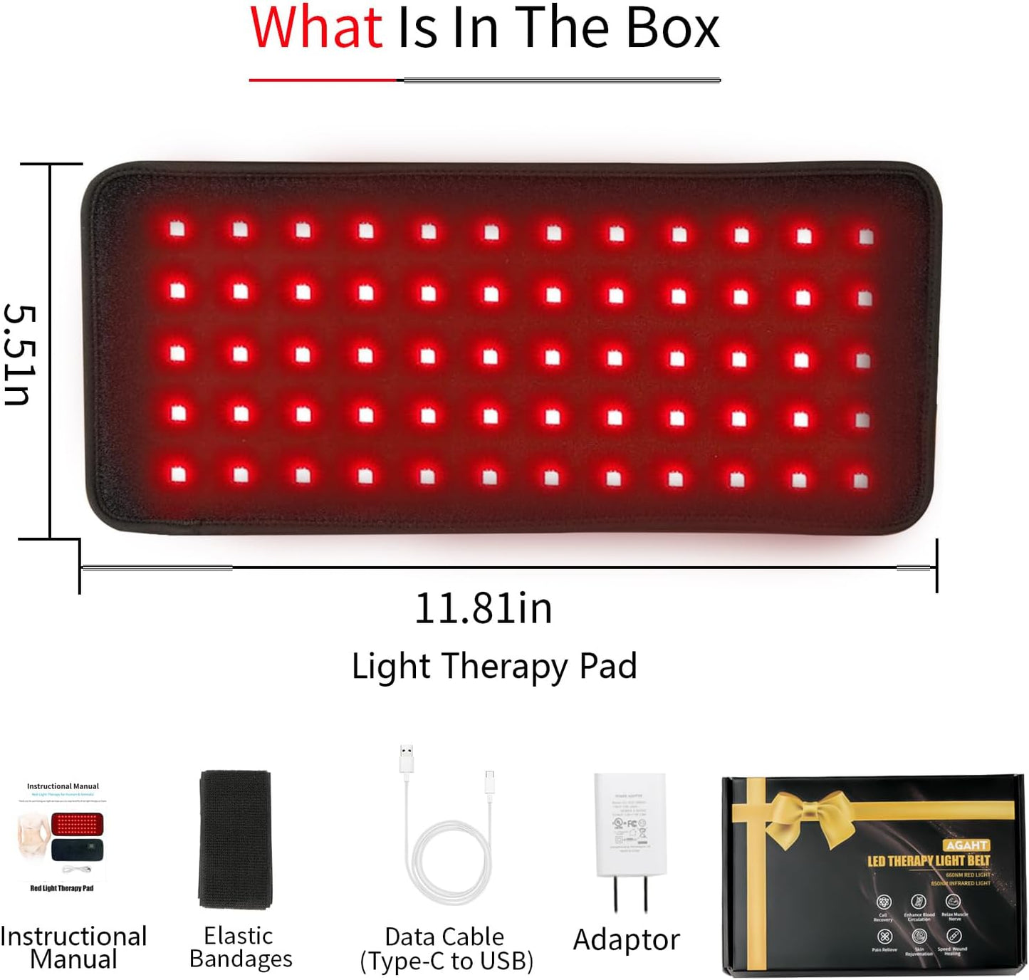 Rechargeable 60-Beads Red Light Therapy LED Pad 