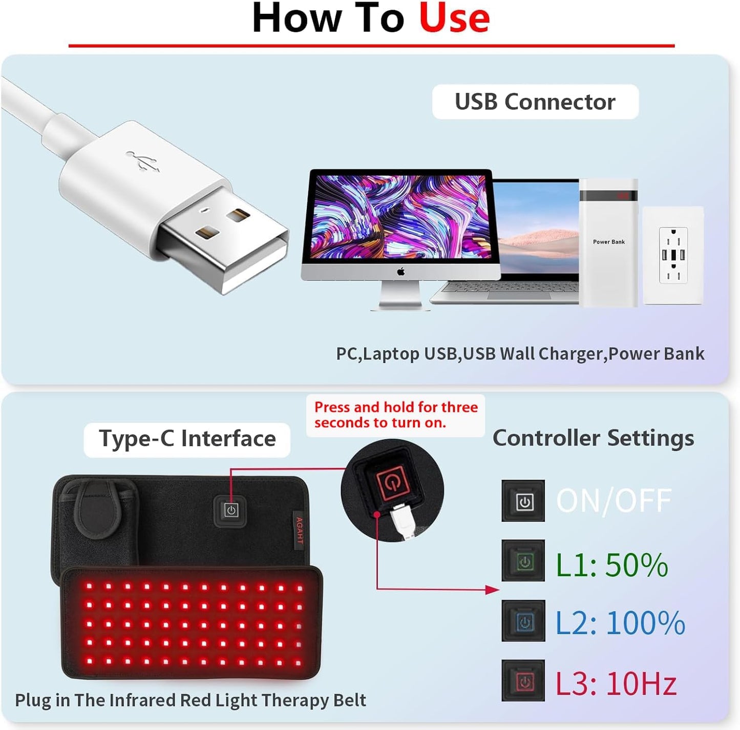 Rechargeable 60-Beads Red Light Therapy LED Pad 