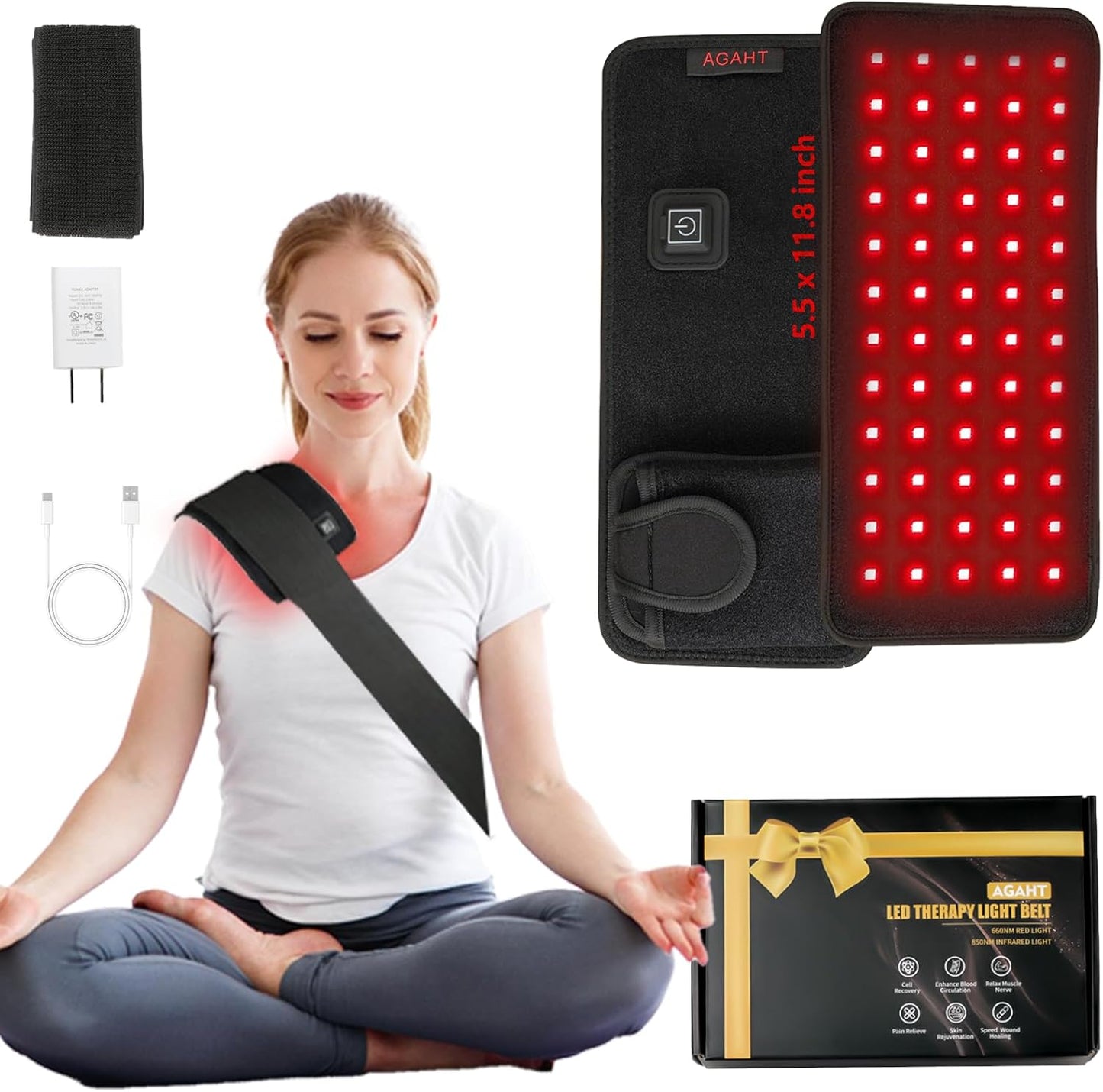 Rechargeable 60-Beads Red Light Therapy LED Pad 